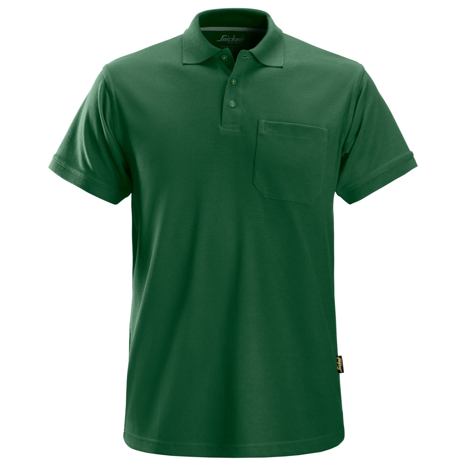Tricou polo de bărbați, cu buzunar, bumbac+poliester, Snickers Workwear Classic, 2708, Forest Green
