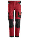 Pantaloni de lucru, stretch, Snickers Workwear, AllroundWork, 6341, Chili Red/Black