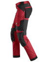 Pantaloni de lucru, stretch, Snickers Workwear, AllroundWork, 6341, Chili Red/Black