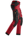 Pantaloni de lucru, stretch, Snickers Workwear, AllroundWork, 6341, Chili Red/Black