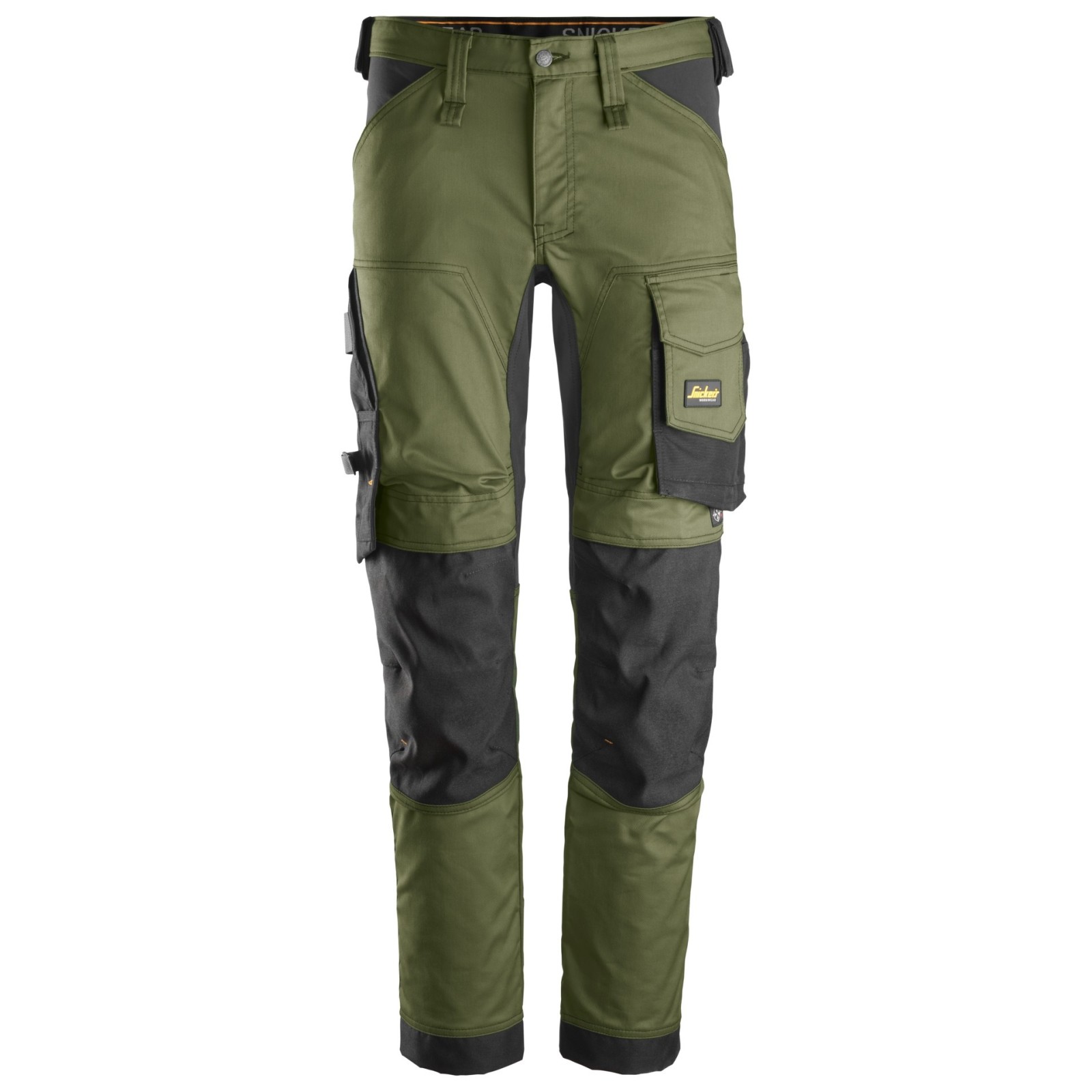 Pantaloni de lucru, stretch, Snickers Workwear, AllroundWork, 6341, Khaki Green/Black