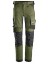 Pantaloni de lucru, stretch, Snickers Workwear, AllroundWork, 6341, Khaki Green/Black