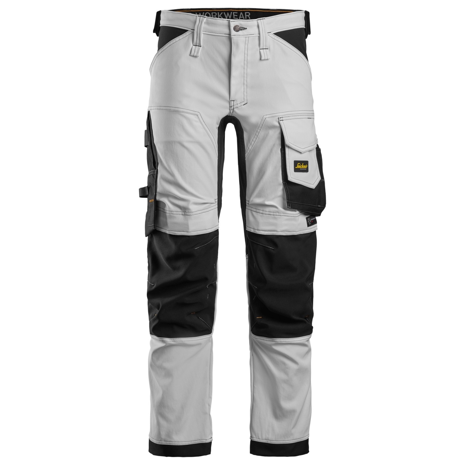 Pantaloni de lucru, stretch, Snickers Workwear, AllroundWork, 6341, White/Black