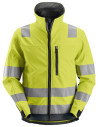 Jachetă softshell reflectorizantă, CL 3, Snickers Workwear, AllroundWork, 1230, Yellow/Steel Grey