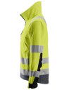 Jachetă softshell reflectorizantă, CL 3, Snickers Workwear, AllroundWork, 1230, Yellow/Steel Grey