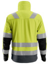 Jachetă softshell reflectorizantă, CL 3, Snickers Workwear, AllroundWork, 1230, Yellow/Steel Grey
