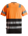Tricou reflectorizant, CL 1, Snickers Workwear, 2535, Orange/Black