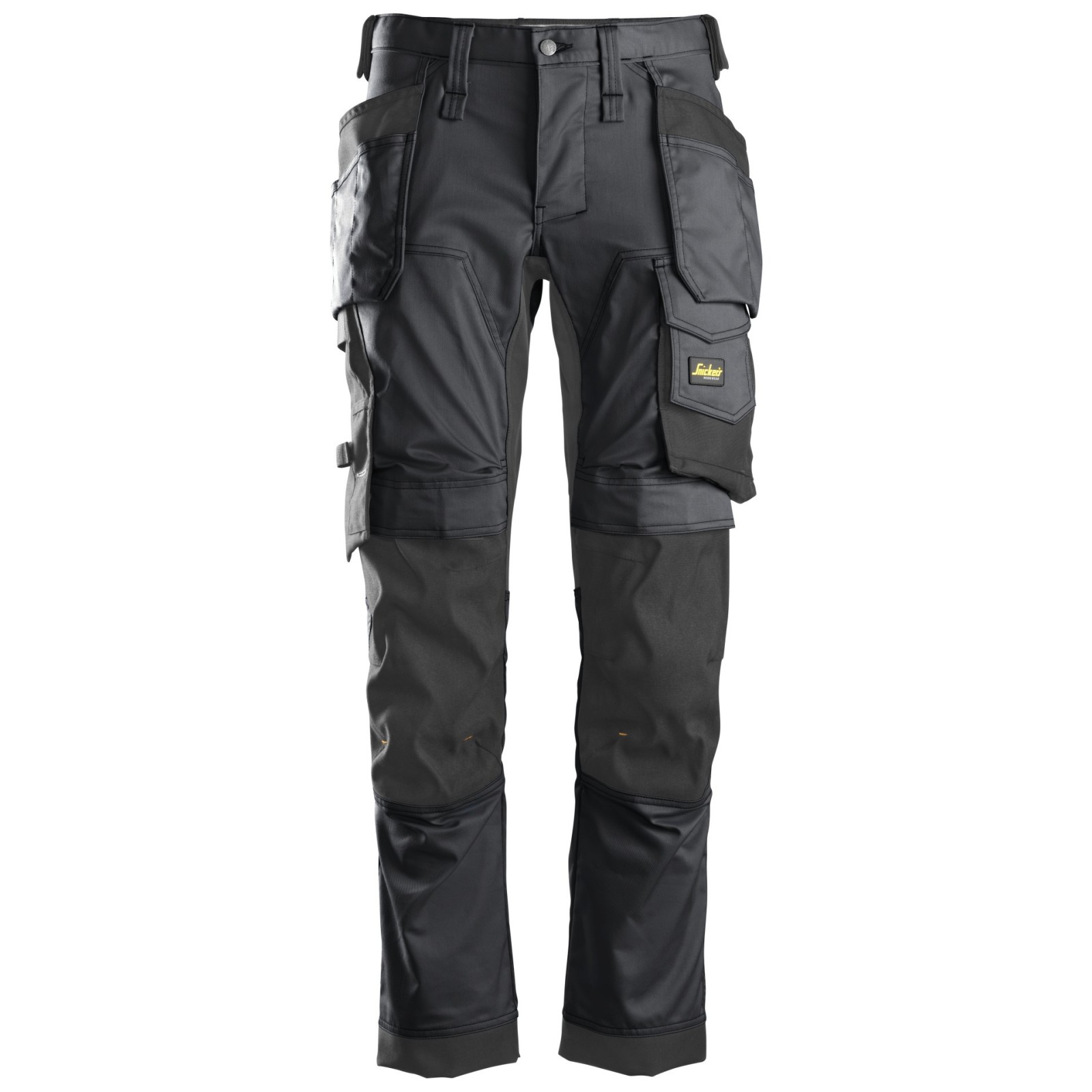 Pantaloni de lucru, stretch, cu buzunare holster, Snickers Workwear, AllroundWork, 6241, Steel Grey/Black
