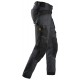 Pantaloni de lucru, stretch, cu buzunare holster, Snickers Workwear, AllroundWork, 6241, Steel Grey/Black