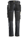 Pantaloni de lucru, stretch, cu buzunare holster, Snickers Workwear, AllroundWork, 6241, Steel Grey/Black