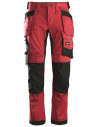 Pantaloni de lucru, stretch, cu buzunare holster, Snickers Workwear, AllroundWork, 6241, Chili Red/Black
