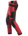 Pantaloni de lucru, stretch, cu buzunare holster, Snickers Workwear, AllroundWork, 6241, Chili Red/Black
