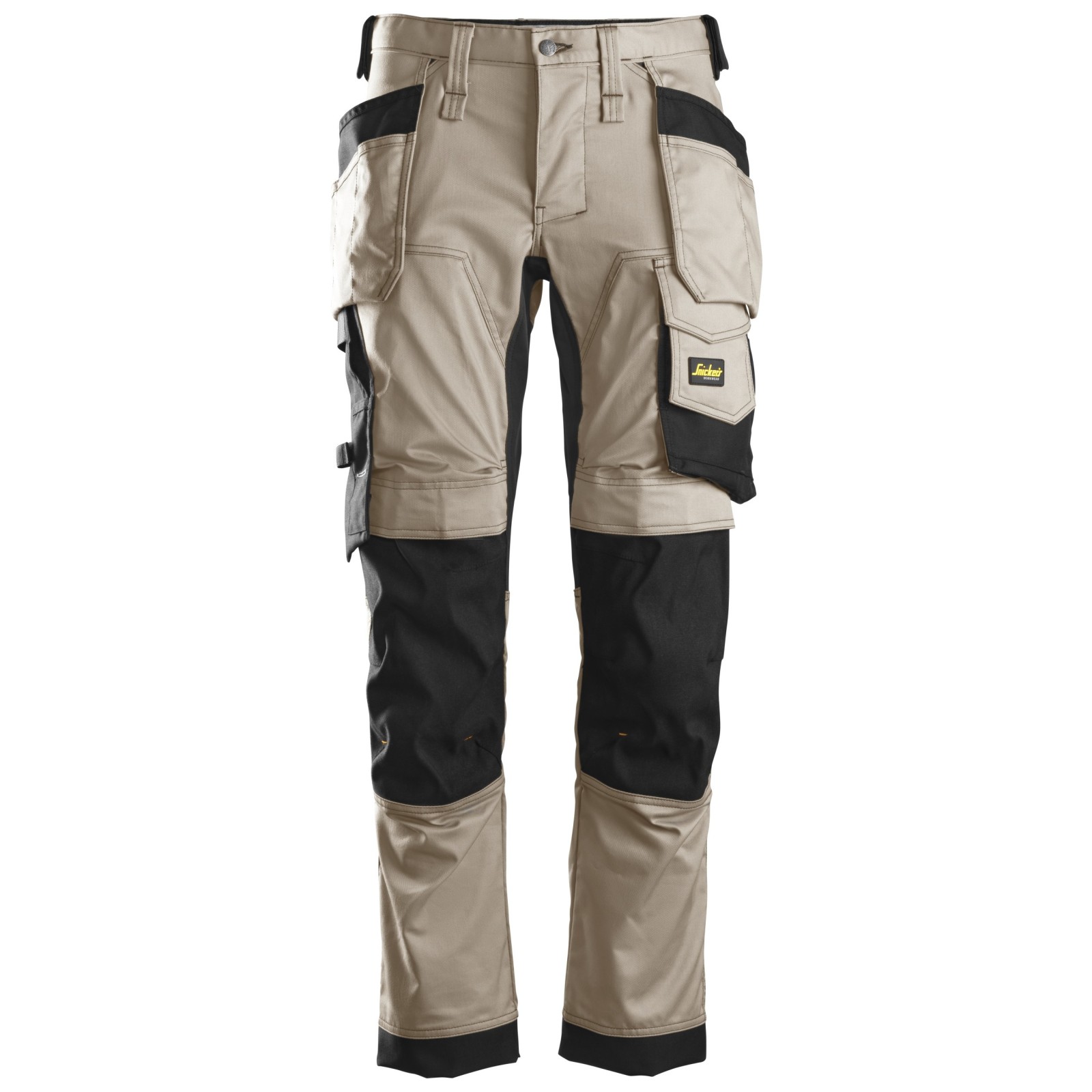 Pantaloni de lucru, stretch, cu buzunare holster, Snickers Workwear, AllroundWork, 6241, Khaki/Black