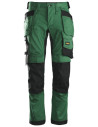 Pantaloni de lucru, stretch, cu buzunare holster, Snickers Workwear, AllroundWork, 6241, Forest Green/Black