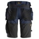 Pantaloni scurți de lucru, stretch, cu buzunare holster, Snickers Workwear, AllroundWork, 6141, Navy/Black