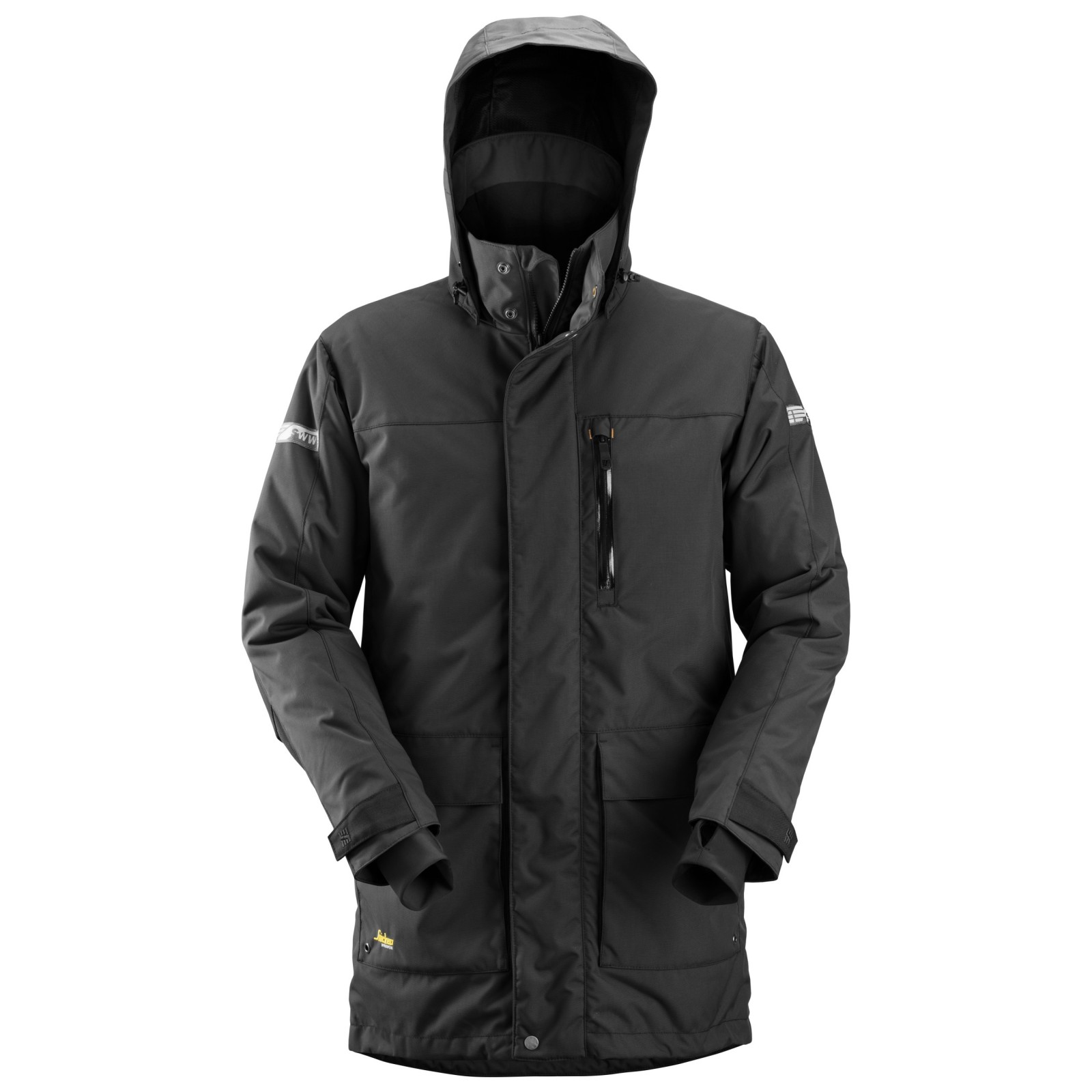Geacă parka impermeabilă, căptușită, de iarnă, 37.5, Snickers Workwear, AllroundWork, 1800, Black/Black
