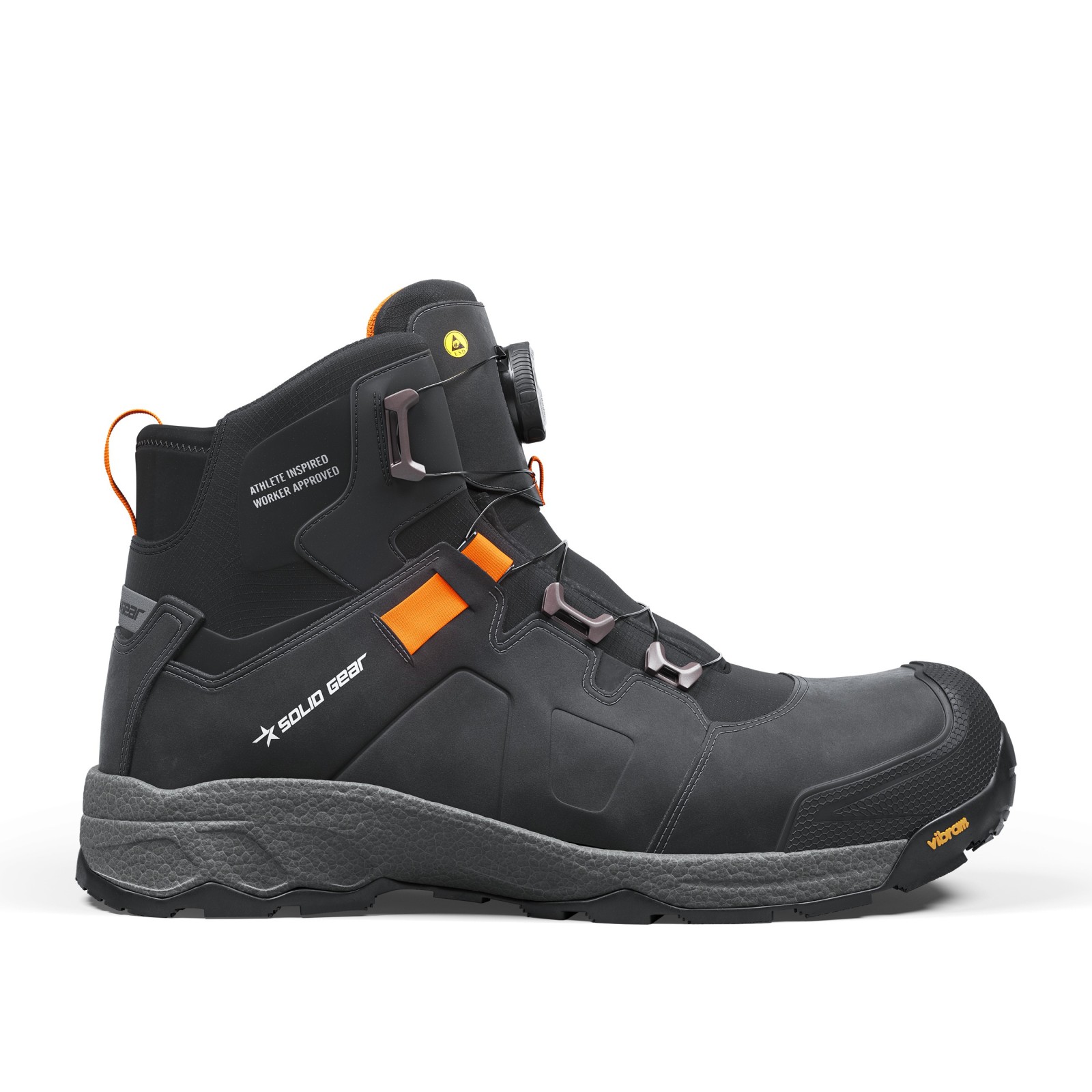 Bocanci de protecție unisex, cu închidere BOA & talpă Vibram, Solid Gear Vapor 3, S3S, SR, HRO, FO