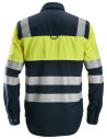Cămașă cu mânecă lungă, multinormă, reflectorizantă, CL 1, Snickers Workwear, ProtecWork, 8560, Navy/Yellow