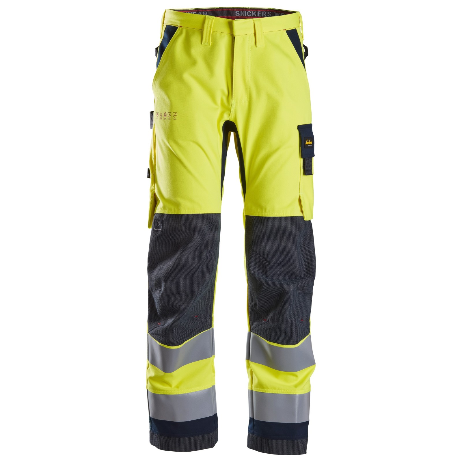 Pantaloni de lucru, multinormă, reflectorizanți, CL 2, Snickers Workwear, ProtecWork, 6360, Yellow/Navy