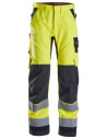 Pantaloni de lucru, multinormă, reflectorizanți, CL 2, Snickers Workwear, ProtecWork, 6360, Yellow/Navy