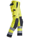 Pantaloni de lucru, multinormă, reflectorizanți, CL 2, Snickers Workwear, ProtecWork, 6360, Yellow/Navy