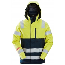 Jachetă shell impermeabilă, multinormă, reflectorizantă, CL 3, Snickers Workwear, ProtecWork, 1361, Yellow/Navy