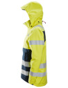 Jachetă shell impermeabilă, multinormă, reflectorizantă, CL 3, Snickers Workwear, ProtecWork, 1361, Yellow/Navy