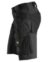 Pantaloni scurți de lucru, stretch, cu buzunare holster, Snickers Workwear, AllroundWork, 6141, Black/Black