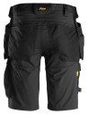 Pantaloni scurți de lucru, stretch, cu buzunare holster, Snickers Workwear, AllroundWork, 6141, Black/Black
