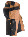Pantaloni scurți de lucru, stretch, cu buzunare holster, Snickers Workwear, AllroundWork, 6141, Brown/Black