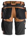 Pantaloni scurți de lucru, stretch, cu buzunare holster, Snickers Workwear, AllroundWork, 6141, Brown/Black