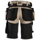 Pantaloni scurți de lucru, stretch, cu buzunare holster, Snickers Workwear, AllroundWork, 6141, Khaki/Black