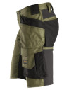 Pantaloni scurți de lucru, stretch, cu buzunare holster, Snickers Workwear, AllroundWork, 6141, Khaki Green/Black