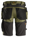 Pantaloni scurți de lucru, stretch, cu buzunare holster, Snickers Workwear, AllroundWork, 6141, Khaki Green/Black