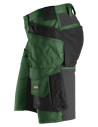 Pantaloni scurți de lucru, stretch, cu buzunare holster, Snickers Workwear, AllroundWork, 6141, Forest Green/Black