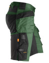 Pantaloni scurți de lucru, stretch, cu buzunare holster, Snickers Workwear, AllroundWork, 6141, Forest Green/Black