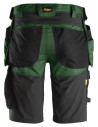 Pantaloni scurți de lucru, stretch, cu buzunare holster, Snickers Workwear, AllroundWork, 6141, Forest Green/Black
