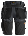 Pantaloni scurți de lucru, stretch, cu buzunare holster, Snickers Workwear, AllroundWork, 6141, Steel Grey/Black