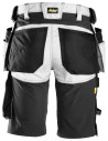 Pantaloni scurți de lucru, stretch, cu buzunare holster, Snickers Workwear, AllroundWork, 6141, White/Black