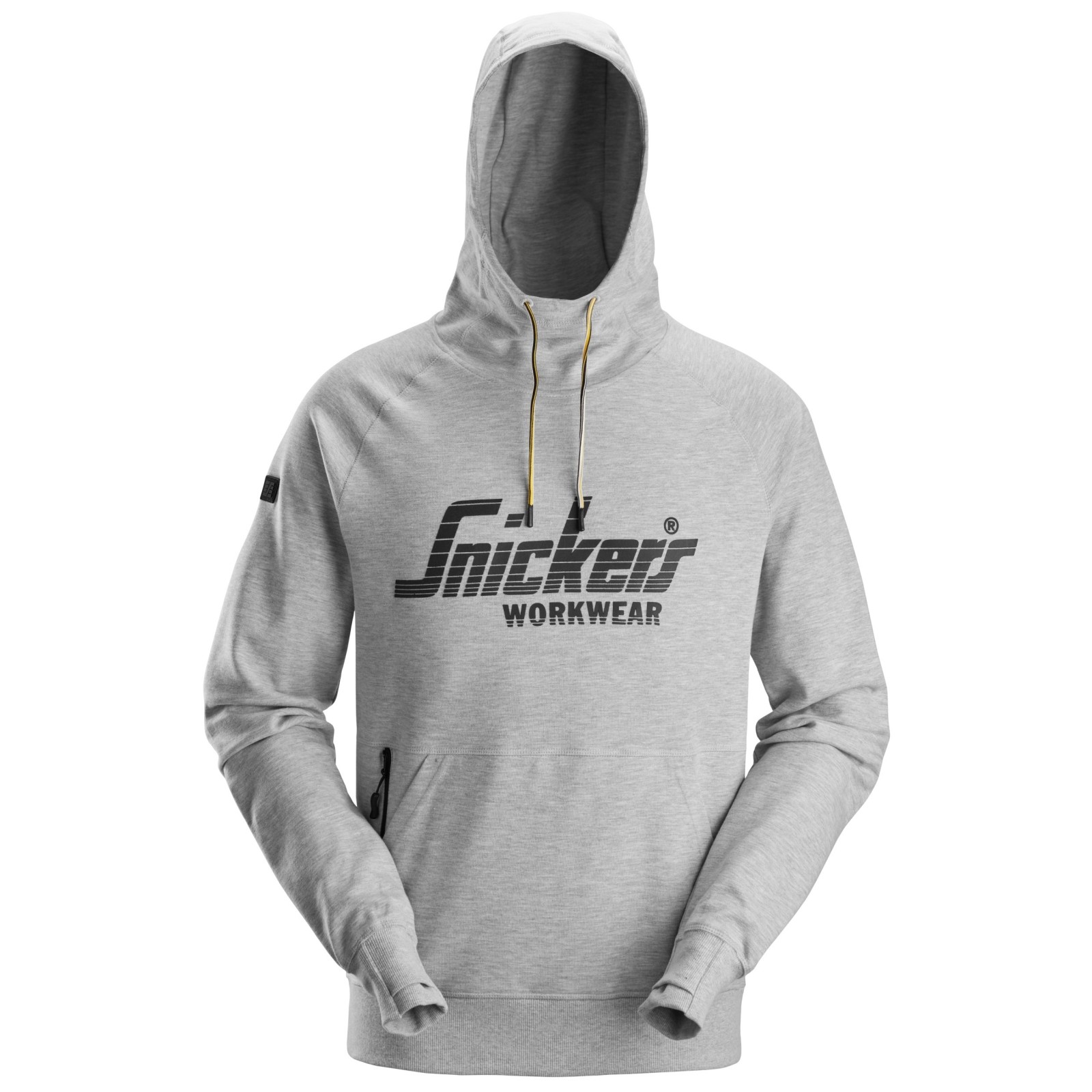 Hanorac clasic cu glugă & logo, pentru bărbați, bumbac&poliester, Snickers Workwear, 2894, Grey Melange