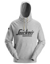 Hanorac clasic cu glugă & logo, pentru bărbați, bumbac&poliester, Snickers Workwear, 2894, Grey Melange