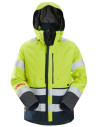 Geacă impermeabilă, GORE-TEX, multinormă, reflectorizantă, CL 3, Snickers Workwear, ProtecWork, 1668, Yellow/Navy