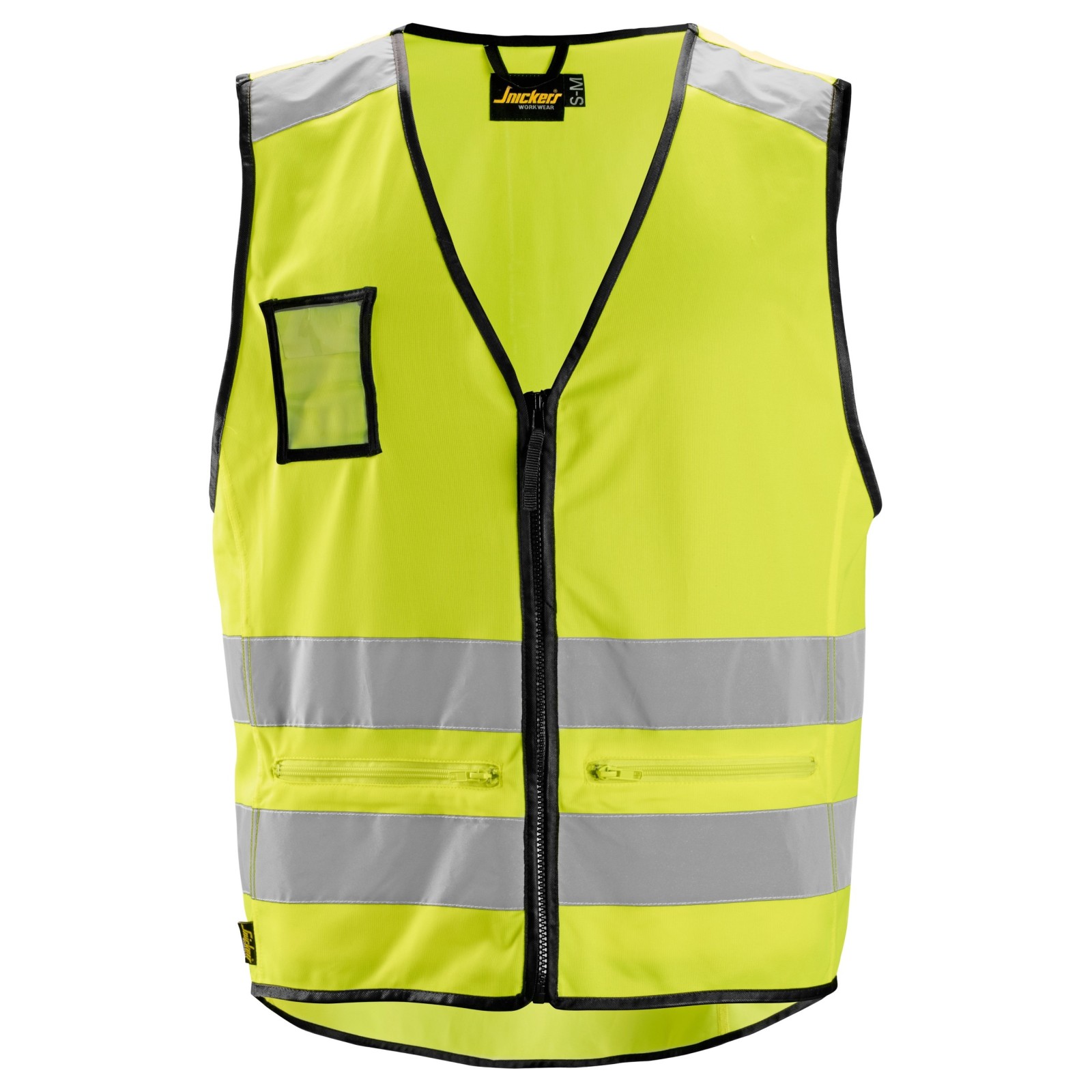 Vestă reflectorizantă cu fermoar și buzunare, CL 2, Snickers Workwear, 4310, Yellow