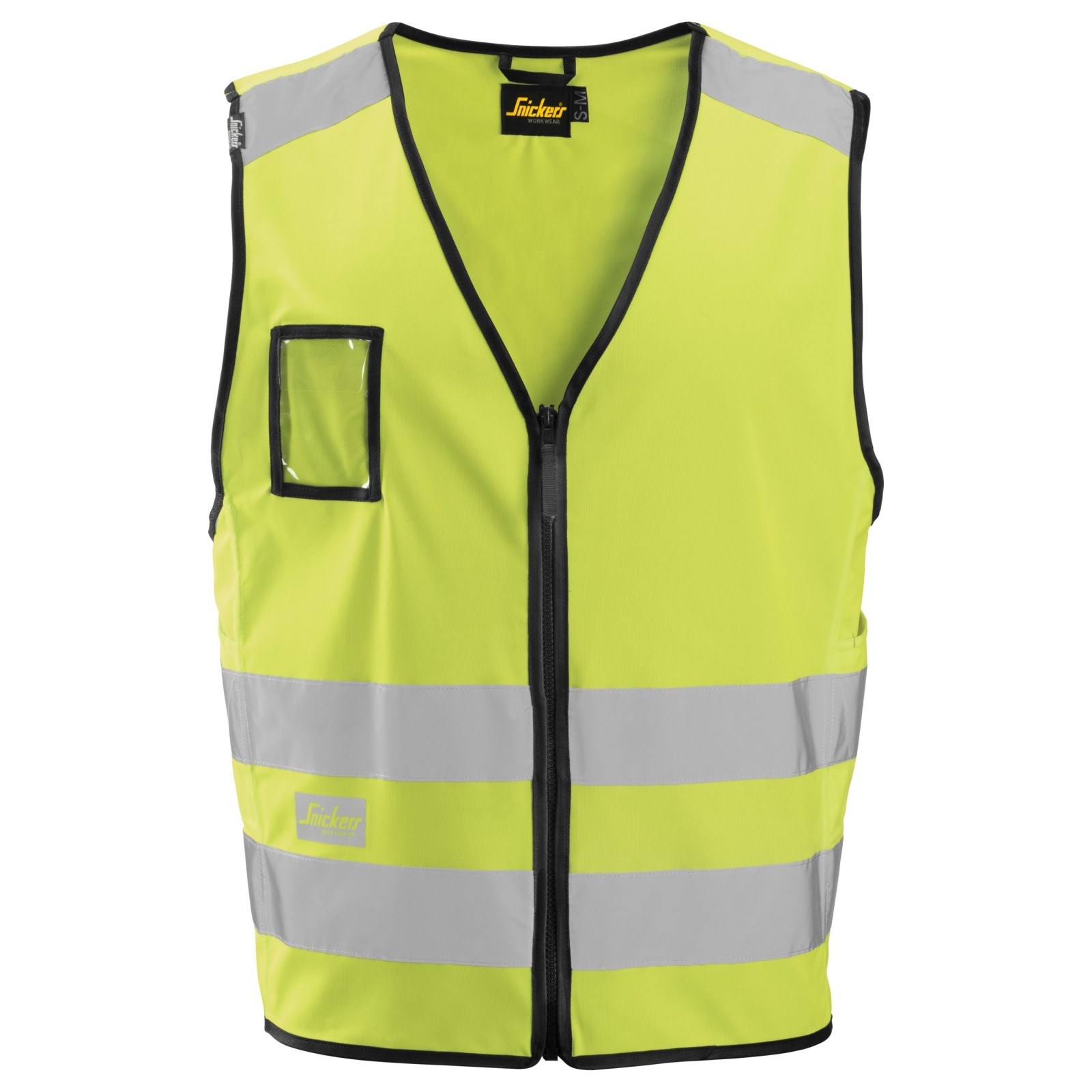 Vestă reflectorizantă cu fermoar și buzunare laterale, CL 2, Snickers Workwear, 9153, Yellow