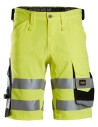 Pantaloni scurți reflectorizanți, stretch, CL 1, Snickers Workwear, 6136, Yellow/Black