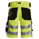 Pantaloni scurți reflectorizanți, stretch, CL 1, Snickers Workwear, 6136, Yellow/Black