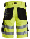 Pantaloni scurți reflectorizanți, stretch, CL 1, Snickers Workwear, 6136, Yellow/Black