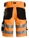 Pantaloni scurți reflectorizanți, stretch, CL 1, Snickers Workwear, 6136, Orange/Black