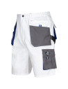 Pantaloni scurți de lucru, cu buzunare multifuncționale, din tercot, 260 g/mp, Kastor White