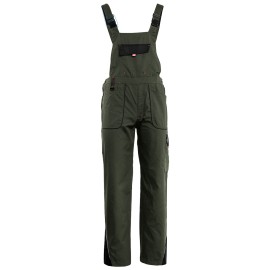 Pantaloni cu pieptar, de lucru, pentru vară, ripstop, 190 g/mp, Prisma Summer Olive/Black